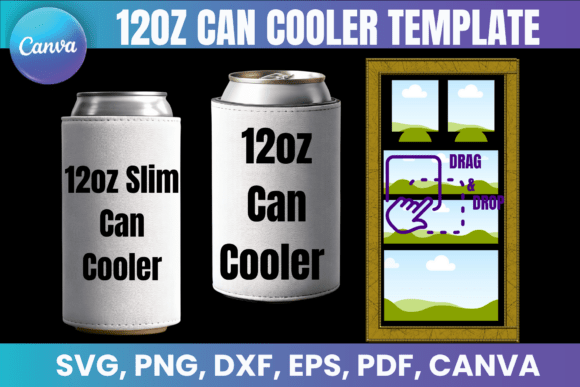 Download 12oz Can Cooler Canva Template - Premium Resources